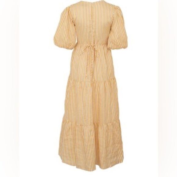 Faithful The Brand | XS | Brighton striped Tan Maxi Dress beach butter yellow - Picture 2 of 8